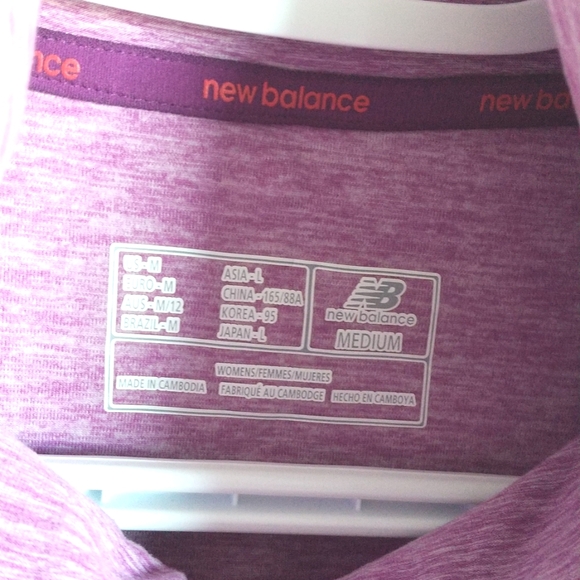 New Balance Half Zip Pullover Running Jacket Running Top Heathered Purple size M - Picture 2 of 8